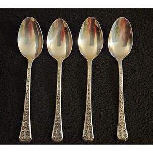 Vintage Interpur 8 Petal Florenz Tablespoons Stainless Flatware Korea Set of 4